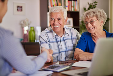 Members meeting with financial advisor